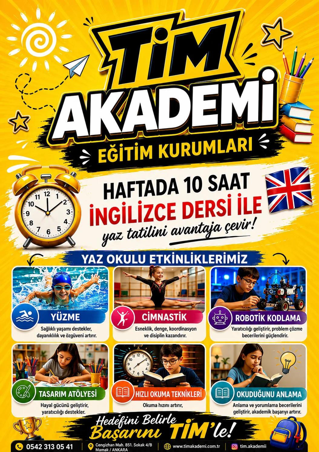 Haftada 10 saat İngilizce ile yaz okulu